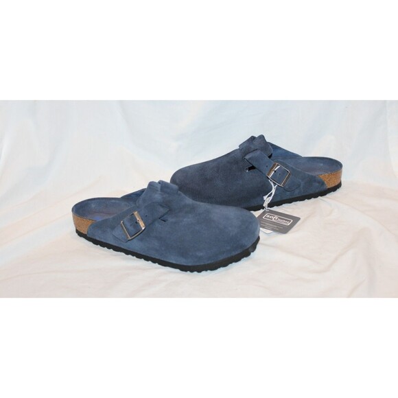 Birkenstock Men Boston BS Suede Mule Clog Suede Sandals EU 42 US 9 Reg New Navy main image 8
